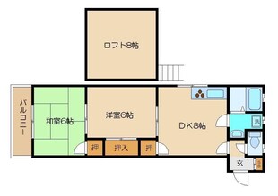 鈴蘭台駅 徒歩5分 2階の物件間取画像